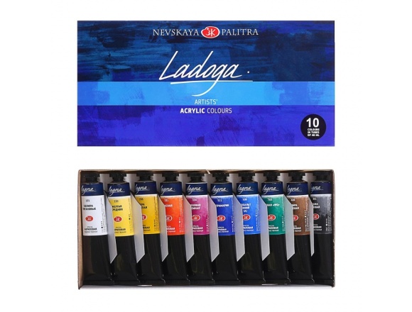 Farby Akrylowe Ładoga - Zestaw 10 x 46 ml